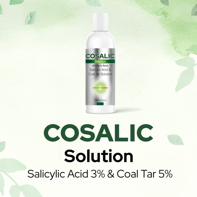 SALVE Cosalic Shampoo Solution (200 ml / 6.76 fl oz) Pack of 2 with Salicylic Acid & Coal Tar for Dandruff-Prone and Psoriasis-Prone Scalp - Image 2